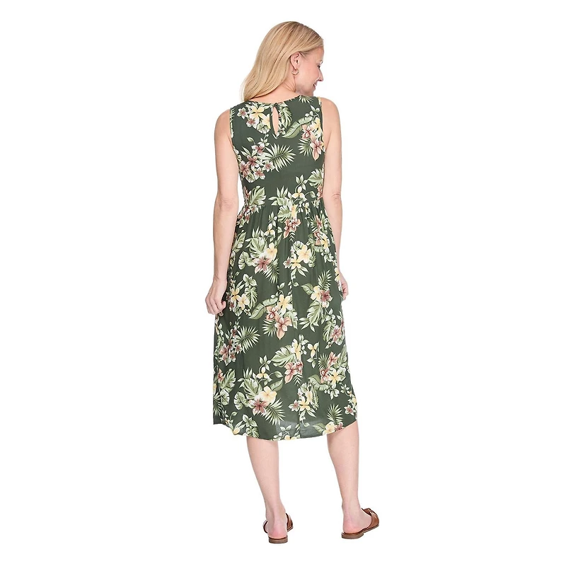 Robe longue sans manches à smocks Iyla pour femmes