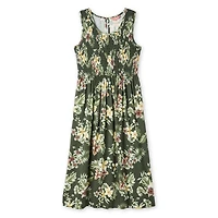 Robe longue sans manches à smocks Iyla pour femmes