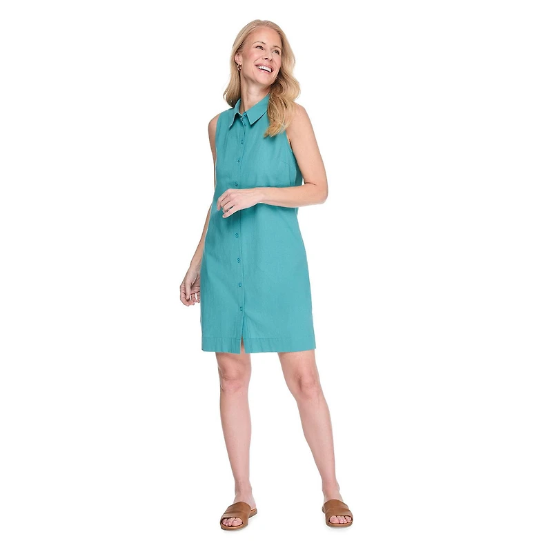 Robe droite sans manches en lin Iyla pour femmes