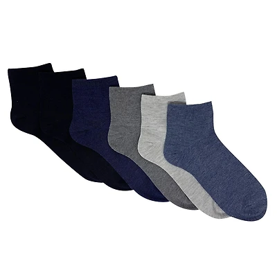 Secret P6 Flat Knit Quarter Socks, Sizes 6-10
