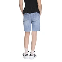 My Sister's Closet Girls' Lace Trim Relaxed Denim Jort