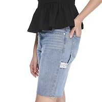 My Sister's Closet Girls' Lace Trim Relaxed Denim Jort