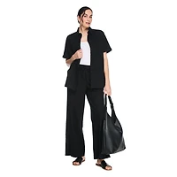 George Women's Linen-Blend Camp Shirt