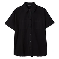 George Women's Linen-Blend Camp Shirt
