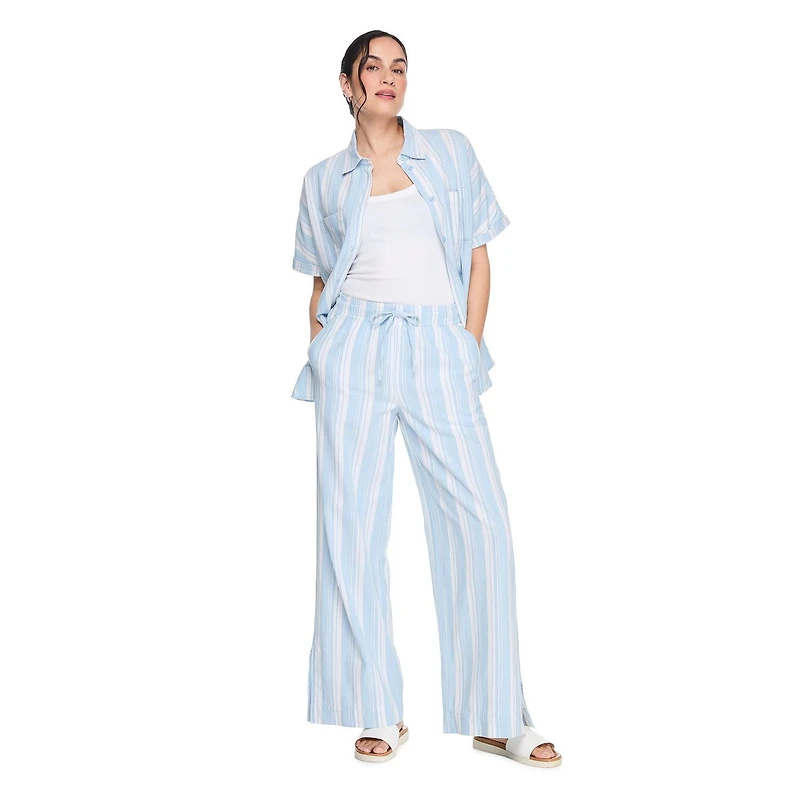 George Women's Linen-Blend Wide Leg Pant