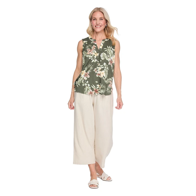 Iyla Women's Linen Gaucho Pant
