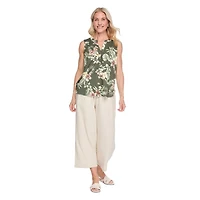 Iyla Women's Linen Gaucho Pant