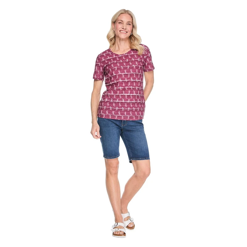 T-shirt imprimé en jacquard Iyla pour femmes