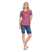 T-shirt imprimé en jacquard Iyla pour femmes