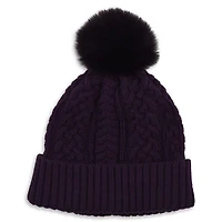 Hot Paw's Girls' Knit Beanie with Fluffy Pom-Pom
