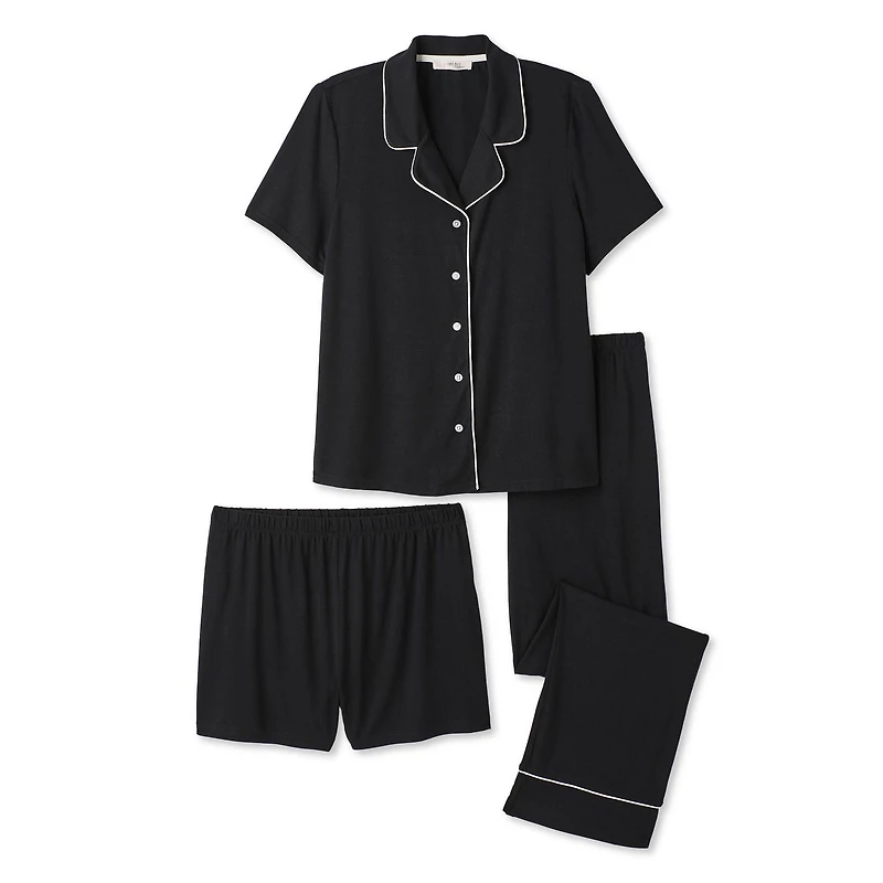 Como Blu Women's Three Piece Pajama Set