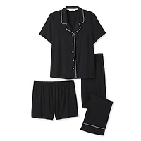 Como Blu Women's Three Piece Pajama Set