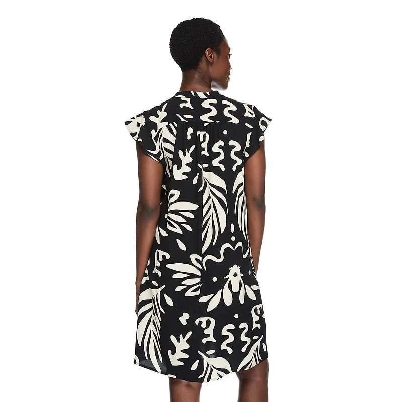 George Women's Printed Flutter-Sleeve Dress