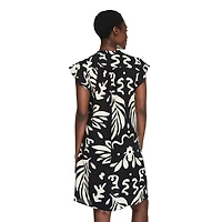 George Women's Printed Flutter-Sleeve Dress