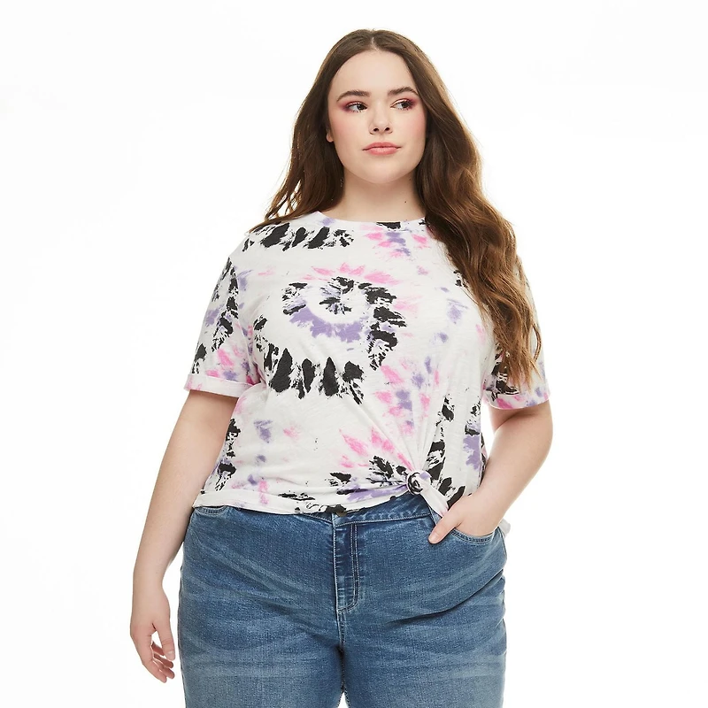 Harper + Zoe Plus Women's Knot-Front Tee