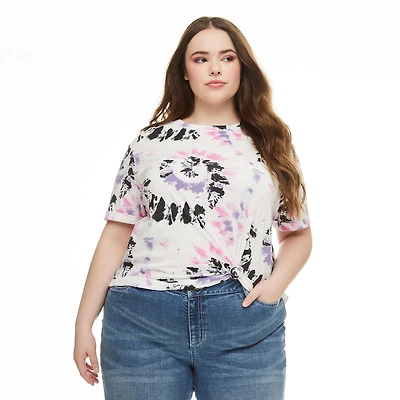 Harper + Zoe Plus Women's Knot-Front Tee