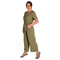 IVY Women's Wide Leg Cropped Jumpsuit
