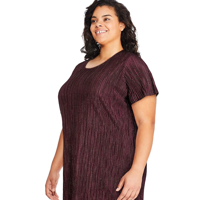 Robe t-shirt à pois métalliques et paillettes George Plus pour femmes