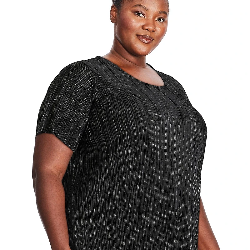 George Plus Women's Metallic Dot Sequin Tee Dress