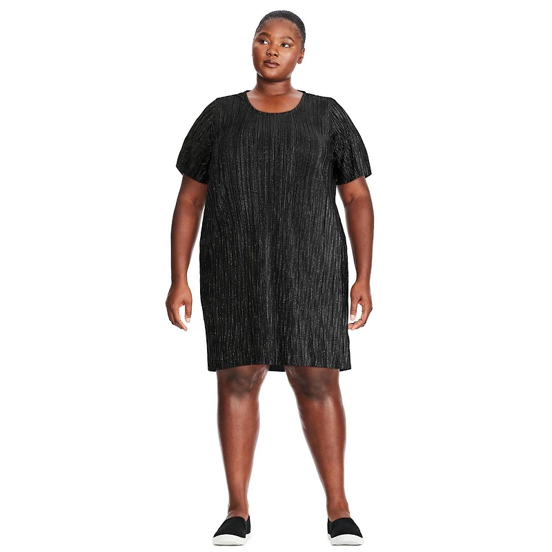 George Plus Women's Metallic Dot Sequin Tee Dress