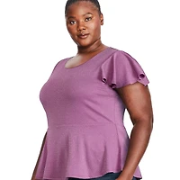 George Plus Women's Lurex Knit Peplum Top