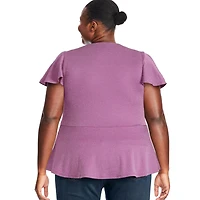 George Plus Women's Lurex Knit Peplum Top