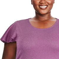 George Plus Women's Lurex Knit Peplum Top