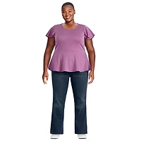 George Plus Women's Lurex Knit Peplum Top