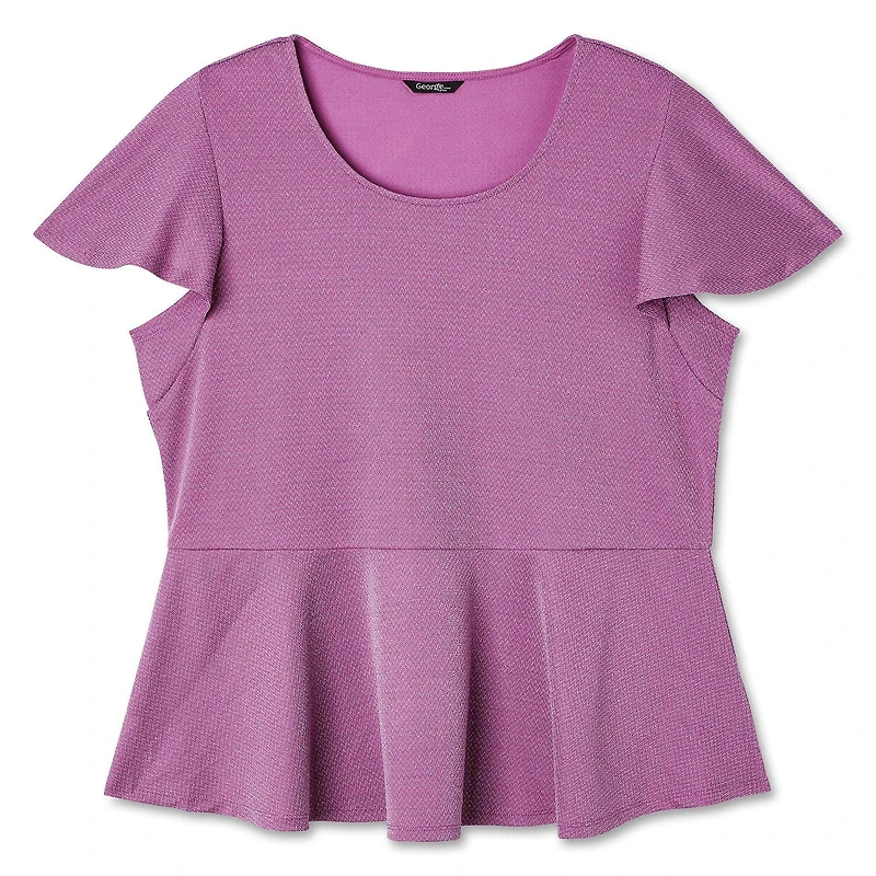 George Plus Women's Lurex Knit Peplum Top