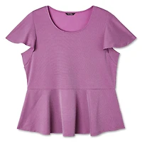 George Plus Women's Lurex Knit Peplum Top