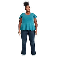 George Plus Women's Lurex Knit Peplum Top