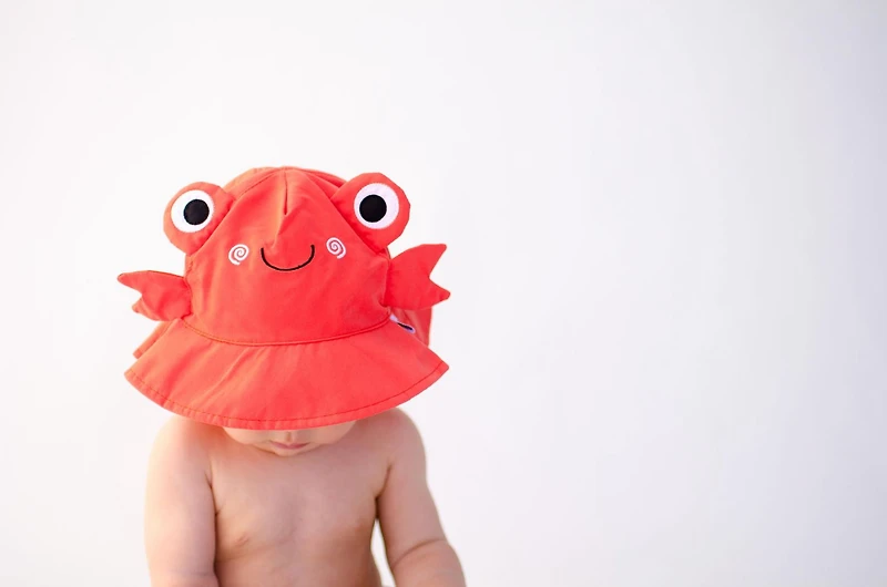 ZOOCCHINI - Baby, Toddler UPF50+ Sun Hat - Swim Hat - Charlie the Crab