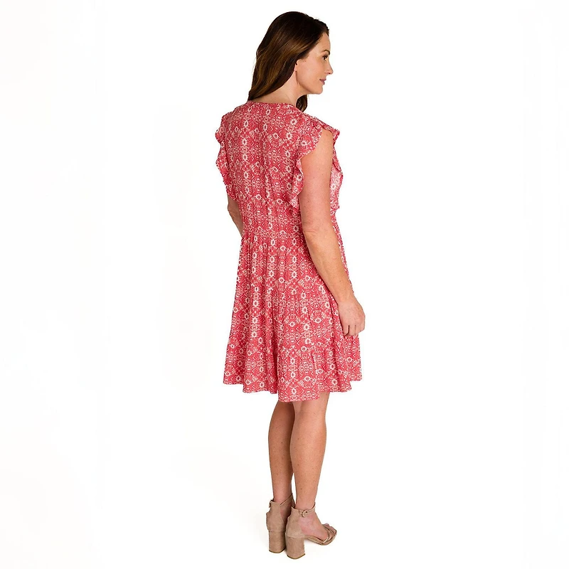 IVY Women's Flutter Sleeve Dress