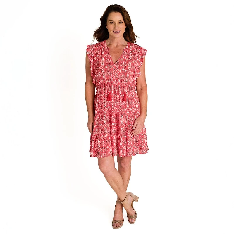 IVY Women's Flutter Sleeve Dress