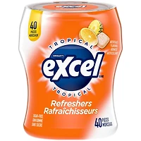 EXCEL Refreshers, Tropical Flavoured Sugar Free Chewing Gum, 40 Pieces, 1 Bottle
