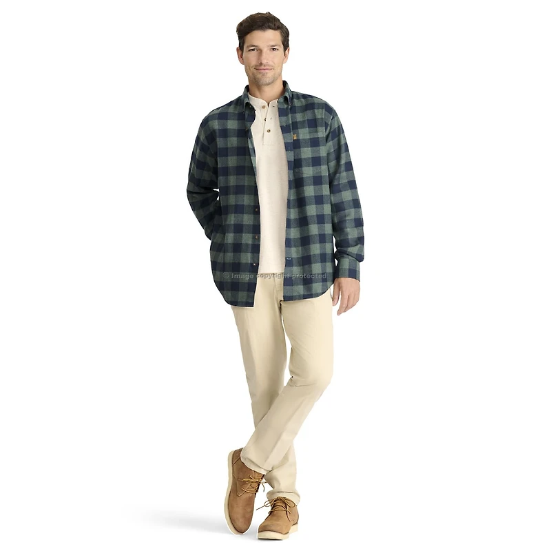 IZOD MENS LONG SLEEVE FLANNEL