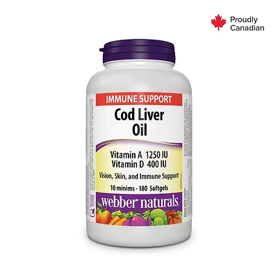 Webber Naturals huile de foie de morue Vitamine A Vitamine D