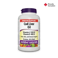 Webber Naturals huile de foie de morue Vitamine A Vitamine D