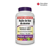 Webber Naturals huile de foie de morue Vitamine A Vitamine D
