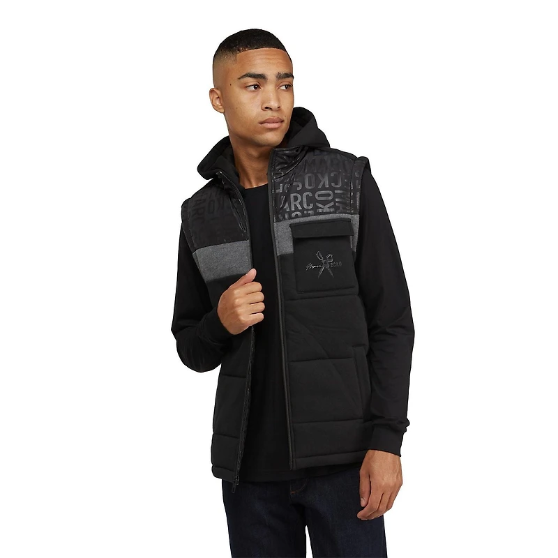 Marc Ecko Men’s Puffer Vest with Detachable Hood
