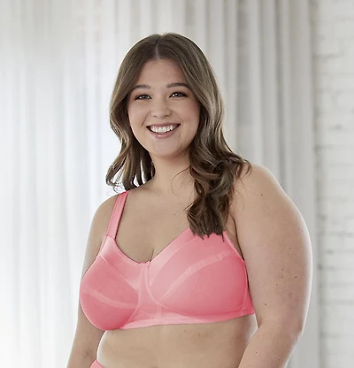 Bestform 9706715 Satin Trim Wireless Cotton Bra with Unlined Cups