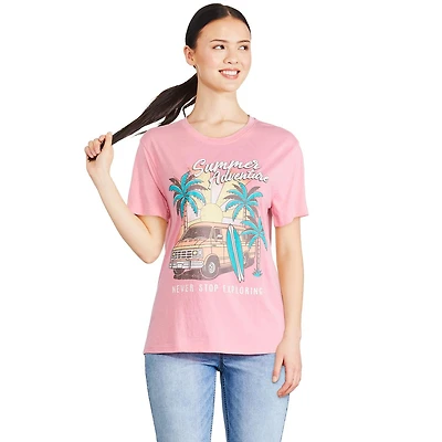 T-shirt à imprimé graphique The Pink Closet pour femmes