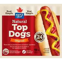 Maple Leaf Natural Top Dogs Original Hot Dogs Family Size, 900 g