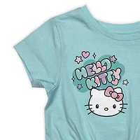 Hello Kitty T-shirt noué à manches courtes pour filles