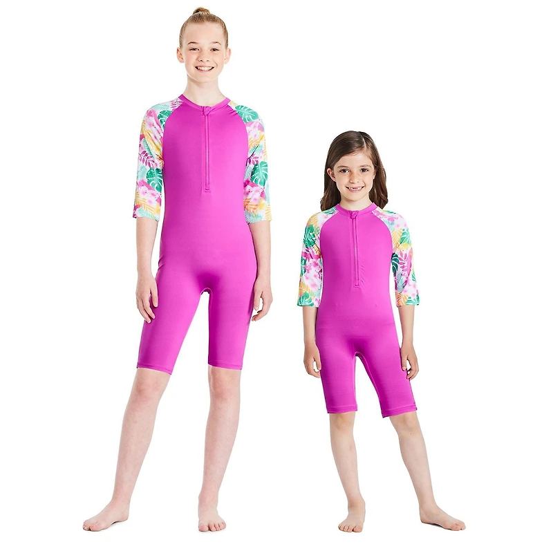 Maillot de bain 1 pièce anti-UV à manches longues George pour filles