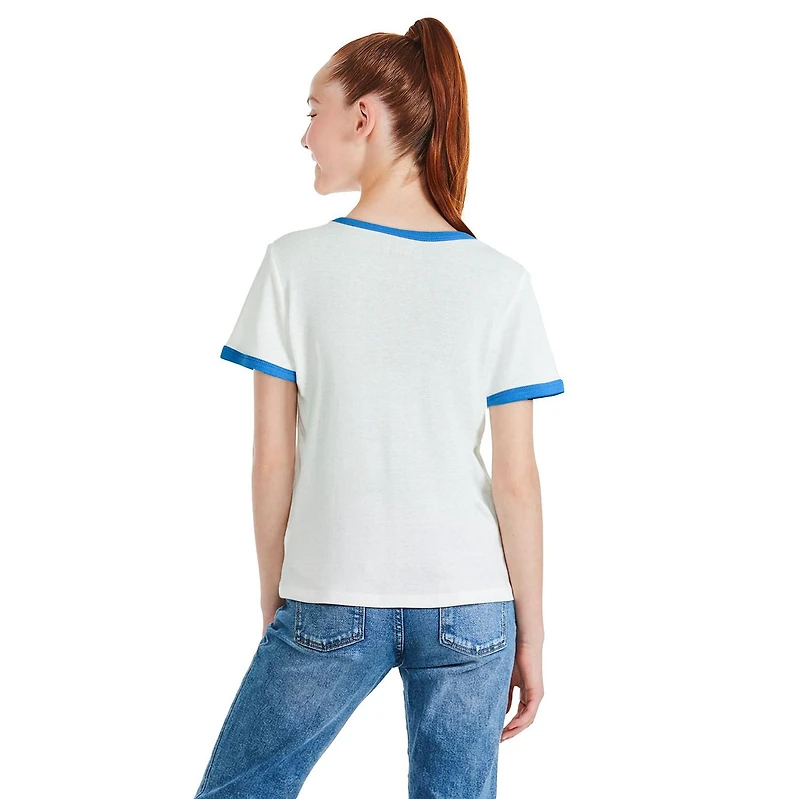 T-shirt à bordure contrastante Stitch Disney pour filles