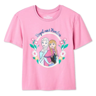 T-shirt à imprimé graphique La Reine des neiges Disney pour filles