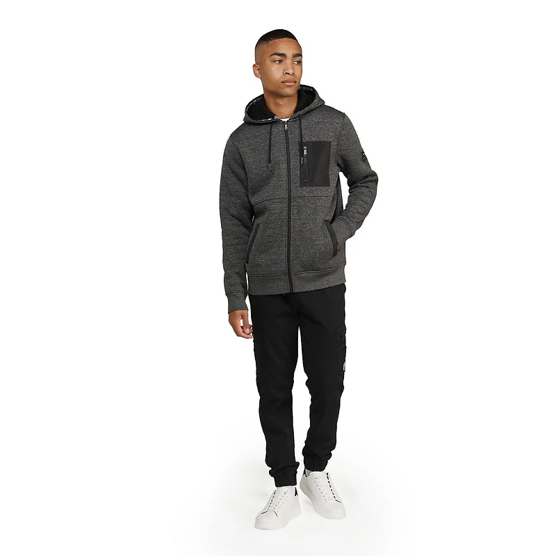 Sweat à capuche zippé doublé de Sherpa pour hommes signé Marc Ecko