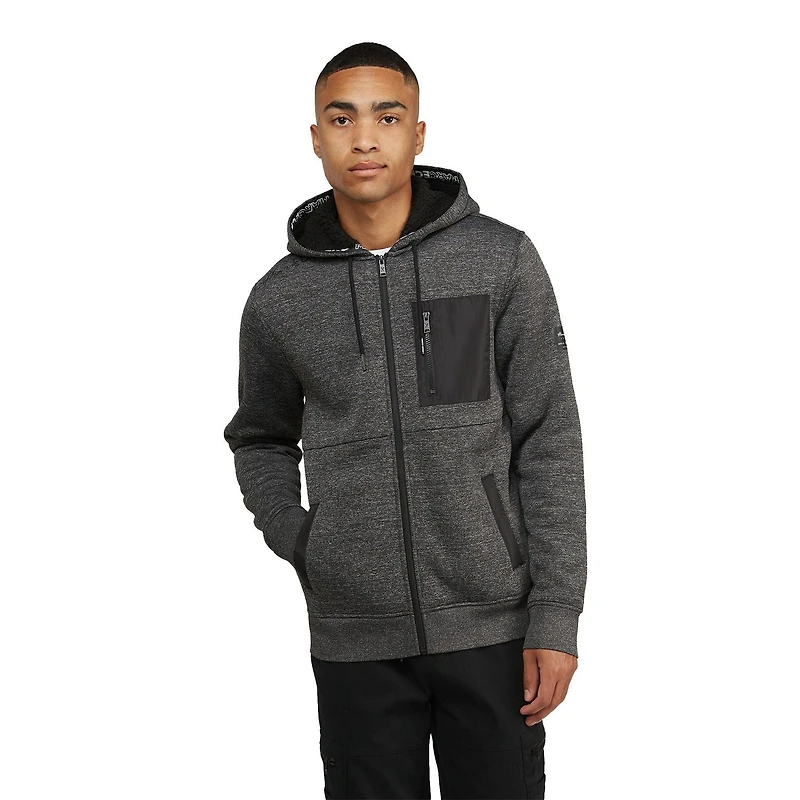 Sweat à capuche zippé doublé de Sherpa pour hommes signé Marc Ecko