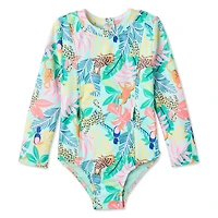 George Toddler Girls' Adaptive One Piece Rashguard Swimsuit